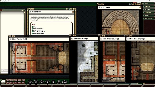 Fantasy Grounds - Pathfinder RPG - Pathfinder Flip-Mat: Showtime Multi-Pack