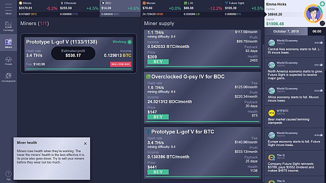 Cryptofall: Investor simulator