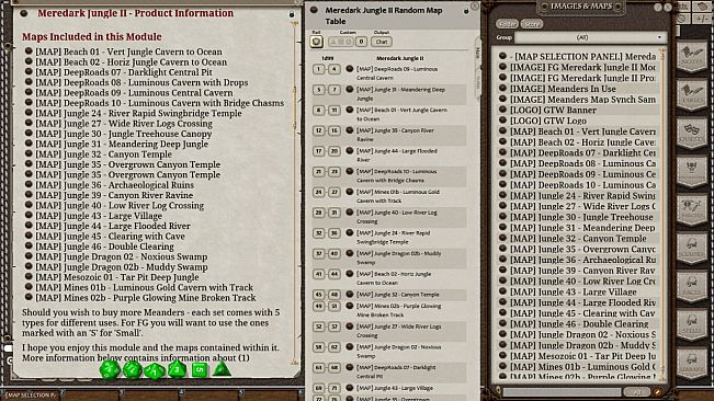 Fantasy Grounds - Meanders Map Pack: Meredark Jungle II (Map Pack)