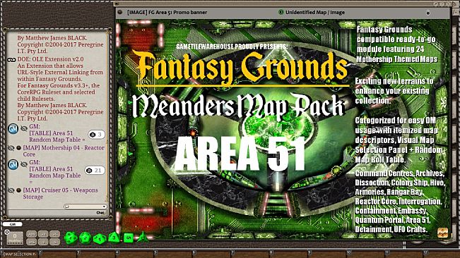 Fantasy Grounds - Meanders Map Pack: Area 51 (Map Pack)