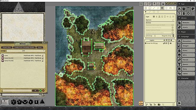 Fantasy Grounds - Pathfinder RPG - Pathfinder Flip-Mat - Forest Fire
