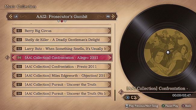 Ace Attorney Investigations Collection In-Game Music (Arranged) - 5 Tracks Set