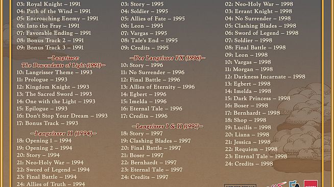 Langrisser I & II - Songs of War 3-Disc Soundtrack