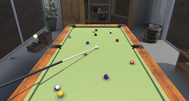 Pocketing the ball-Billiards Simulator - 8 ball- 3D pool