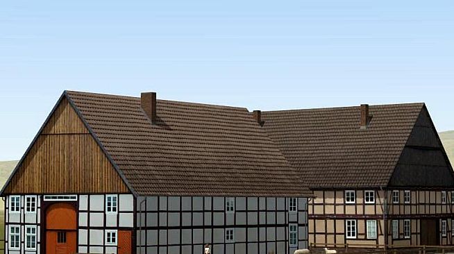 Modelset 1 - Railstation, Houses, Barn