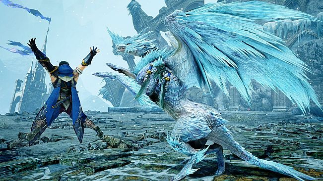 Monster Hunter Rise - "Velkhana Costume" Palamute layered armor set