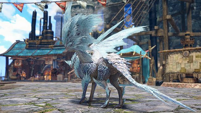 Monster Hunter Rise - "Velkhana Costume" Palamute layered armor set