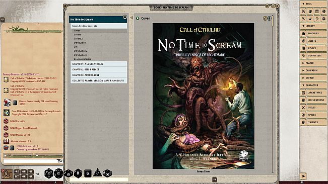 Fantasy Grounds - Call of Cthulhu - No Time to Scream
