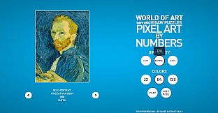 WORLD OF ART - learn with JIGSAW PUZZLES: PIXEL ART BY NUMBERS