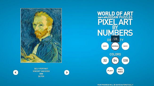 WORLD OF ART - learn with JIGSAW PUZZLES: PIXEL ART BY NUMBERS