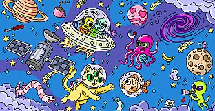 100 Cats Lost In Space Find & Color