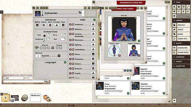 Fantasy Grounds - Science Fiction Archetype Cards