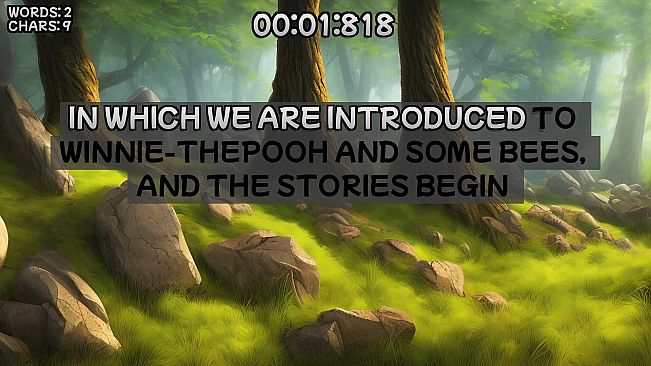 Winnie-the-Pooh's book writing speedrunner