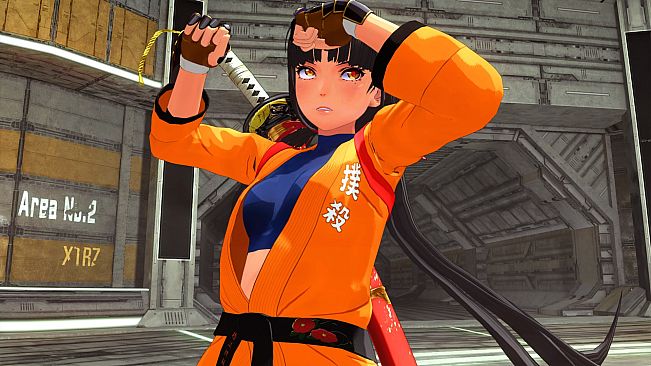 OneeChanbara ORIGIN - Exclusive Saki Costume: Tsubaki-Style Mortal Combat Gi Dragon Orange