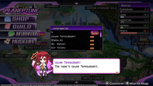 Hyperdimension Neptunia Re;Birth1 Uzume Battle Entry