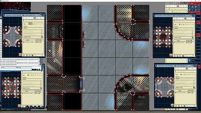 Fantasy Grounds - Starfinder RPG - Flip-Tiles - Space Station Corridors Expansion