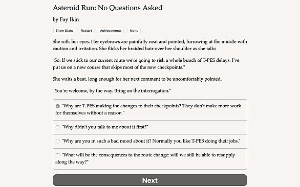 Asteroid Run: No Questions Asked