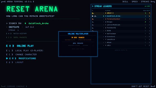 RESET ARENA