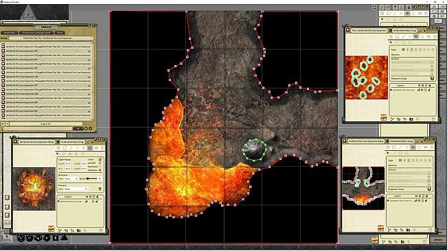 Fantasy Grounds - Pathfinder RPG - Flip-Tiles - Darklands Fire Caves Expansion