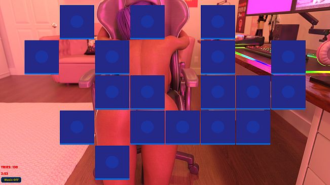 Sexy Memory Puzzle - Gamer Girl