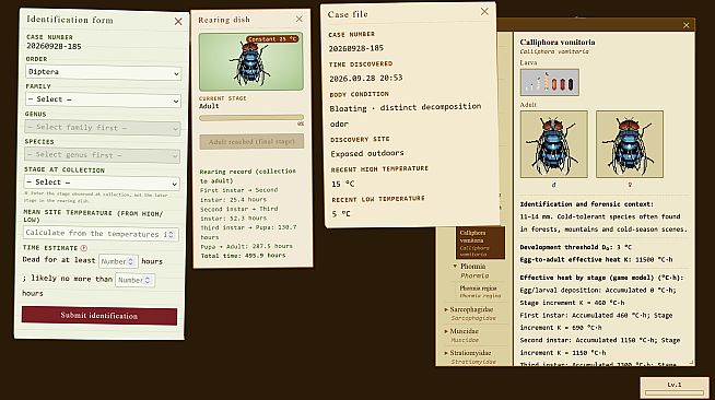 Maggot Detective: Forensic Entomology Simulator