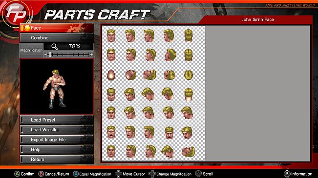 Fire Pro Wrestling World - Parts Craft