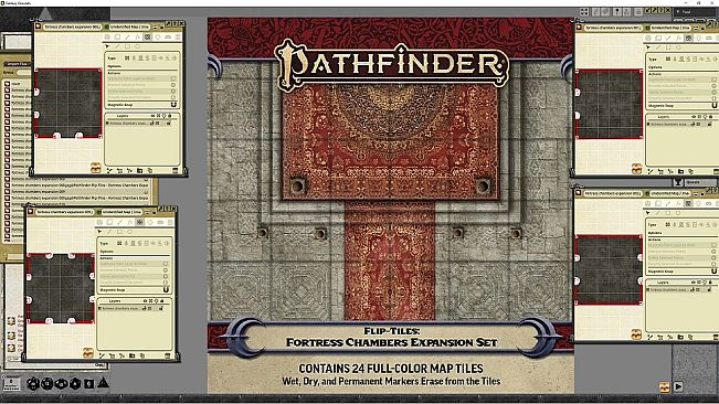 Fantasy Grounds - Pathfinder RPG - Flip-Tiles - Fortress Chambers Expansion