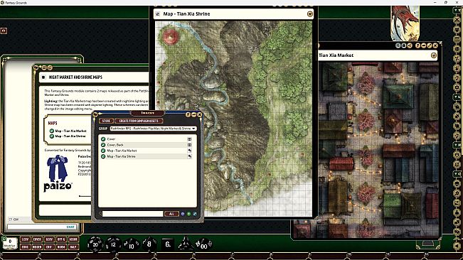 Fantasy Grounds - Pathfinder RPG - Flip-Mat: Night Market & Shrine