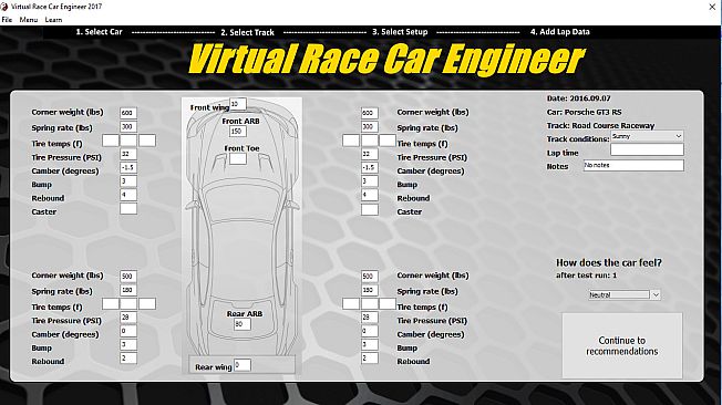 Virtual Race Car Engineer 2016