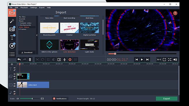 Movavi Video Editor Plus 2020 Effects  - VHS Intro Pack