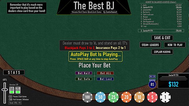 The Best BJ - AutoPlay Service Bot