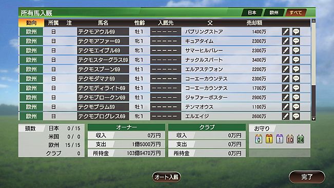 WP9 2020 競走馬 所有可能数＋５