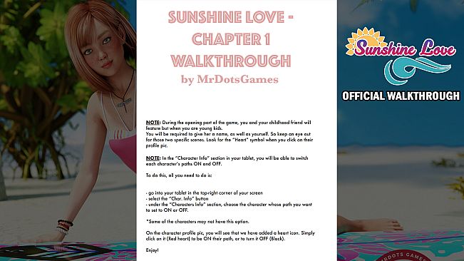Sunshine Love CH1 Walkthrough