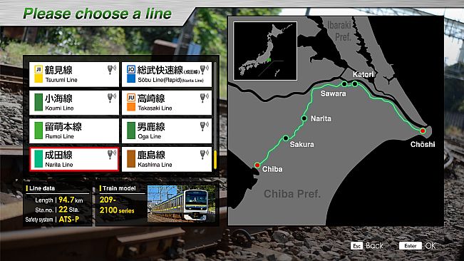 JR EAST Train Simulator: Narita Line (Choshi to Chiba) 209-2100 series Kashima Line (Kashima-Soccer Stadium to Sawara) 209-2100 series