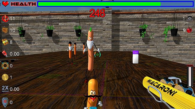 Die, zombie sausage, die!