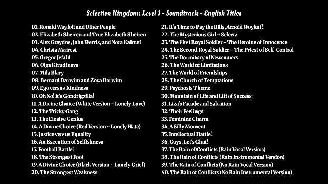 Selection Kingdom: Level 1 - Soundtrack -