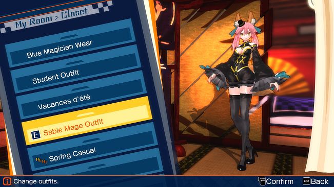 Fate/EXTELLA - Sable Mage Outfit