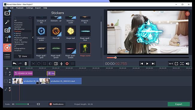 Movavi Video Editor Plus 2020 Effects - Cinematic Set
