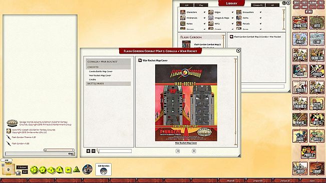 Fantasy Grounds - Flash Gordon Combat Map 2: Coralia + War Rocket