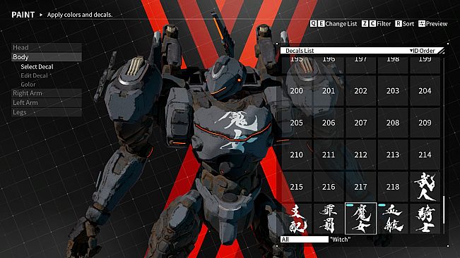 DAEMON X MACHINA - Arsenal Decals Bundle - The Brushstrokes of Souun Takeda