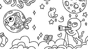 100 Cats Lost in the Future Find & Color