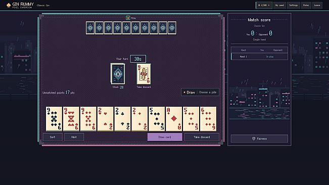 Gin Rummy: Pixel Cardroom