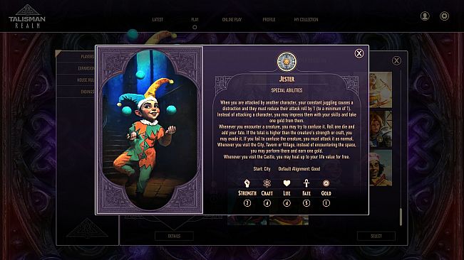 Talisman: Digital 5th Edition - The Jester Character