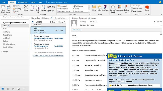 Professor Teaches Outlook 2016