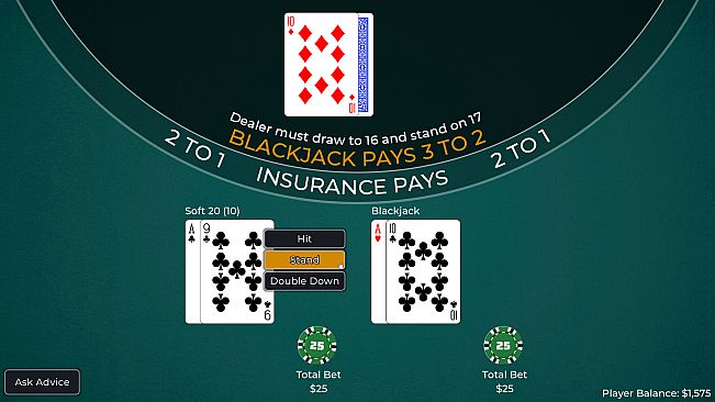 Player vs. Dealer Blackjack