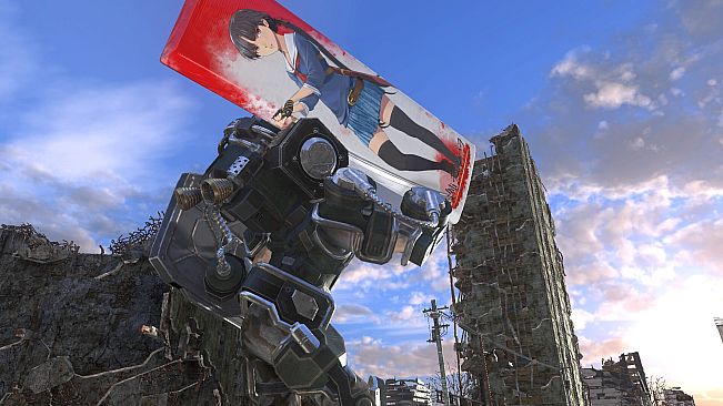 EARTH DEFENSE FORCE 6 - Fencer Weapons: 'OneeChanbara ORIGIN' illustrated 'Disguised Body Pillow'.