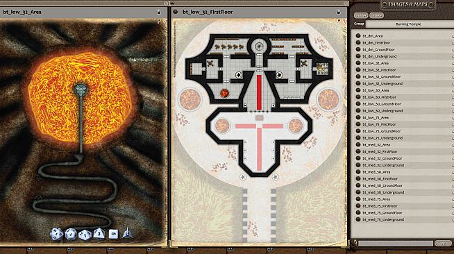 Fantasy Grounds - 0one's Colorprints #3: The Burning Temple (Map Pack)