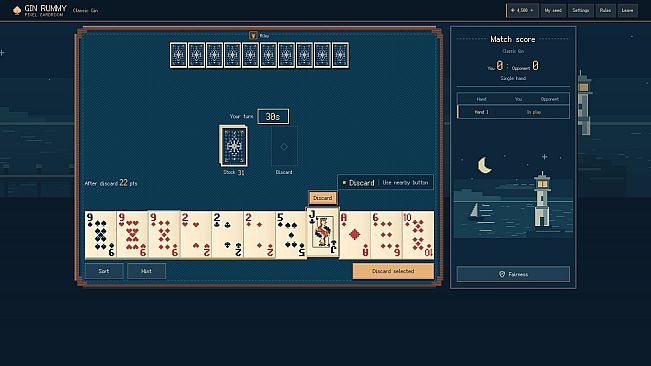 Gin Rummy: Pixel Cardroom