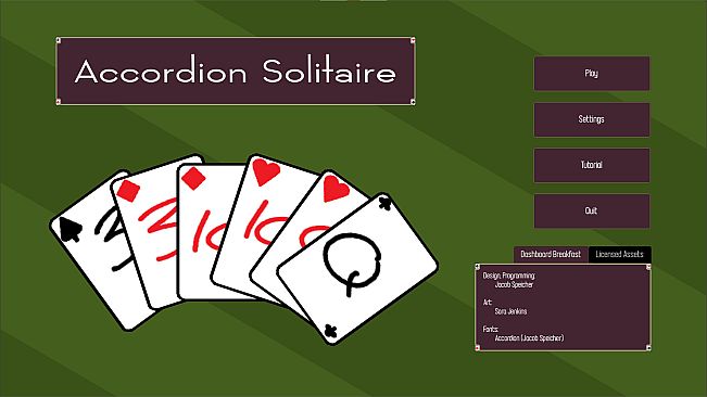 Accordion Solitaire - Developer Art Deck
