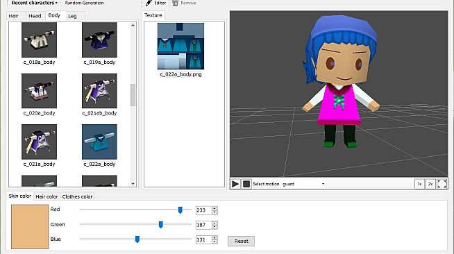 SMILE GAME BUILDER 3D Character Editor